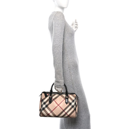 Burberry Nova Check Patent Small Chester Bowling Bag Black 2 of 10