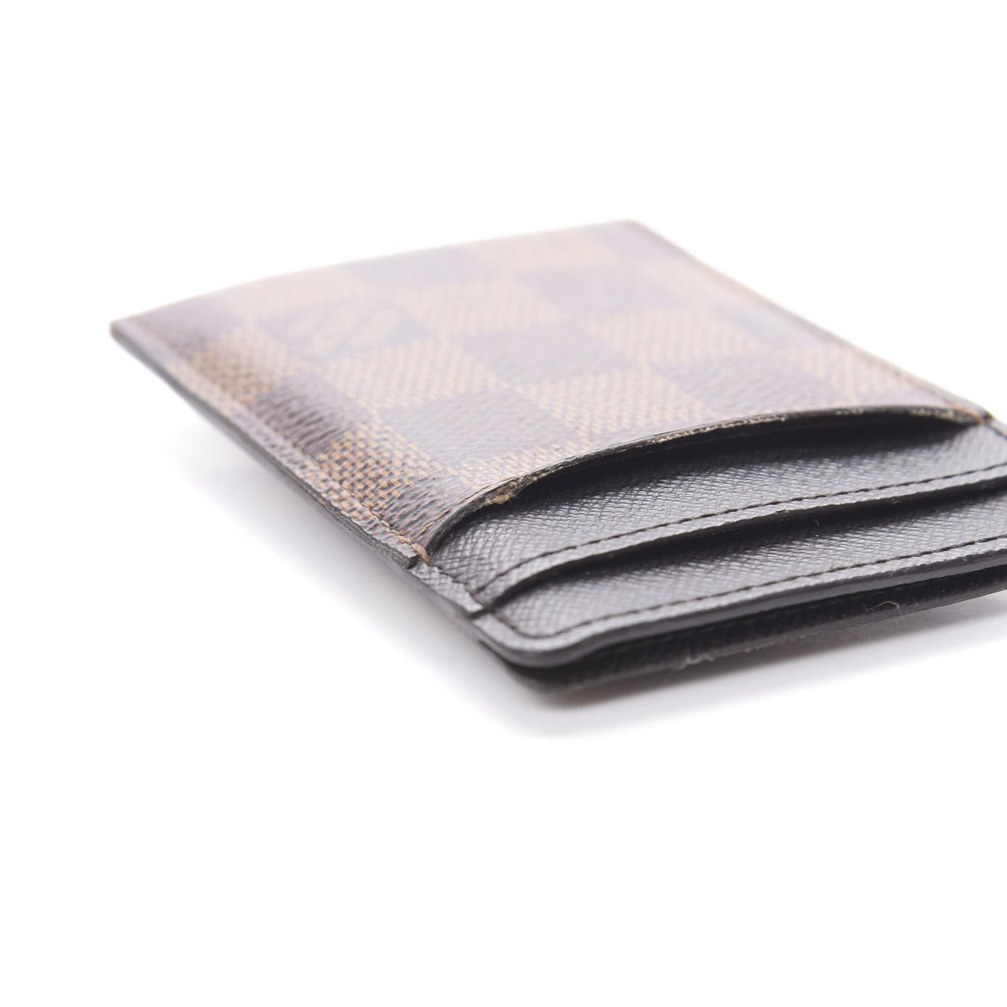 Damier Ebene Pince Card Holder Bill Clip