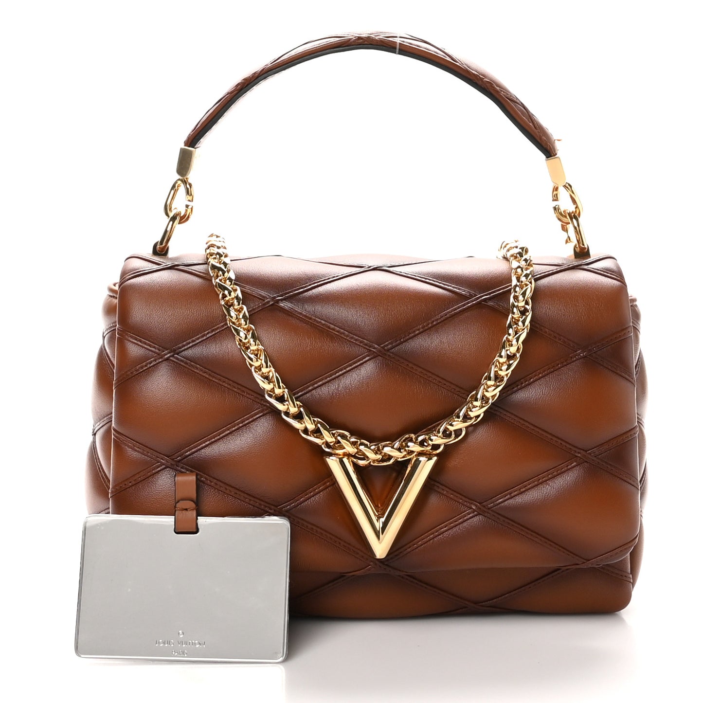 Lambskin Malletage Top Handle GO-14 MM Tan