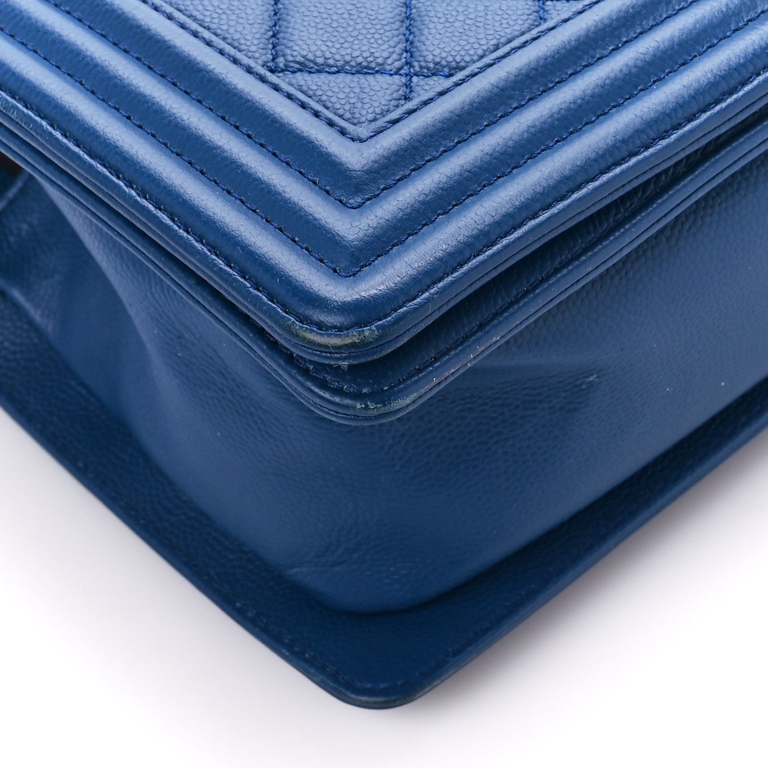 Chanel Caviar Quilted Medium Boy Flap Blue 9 of 10