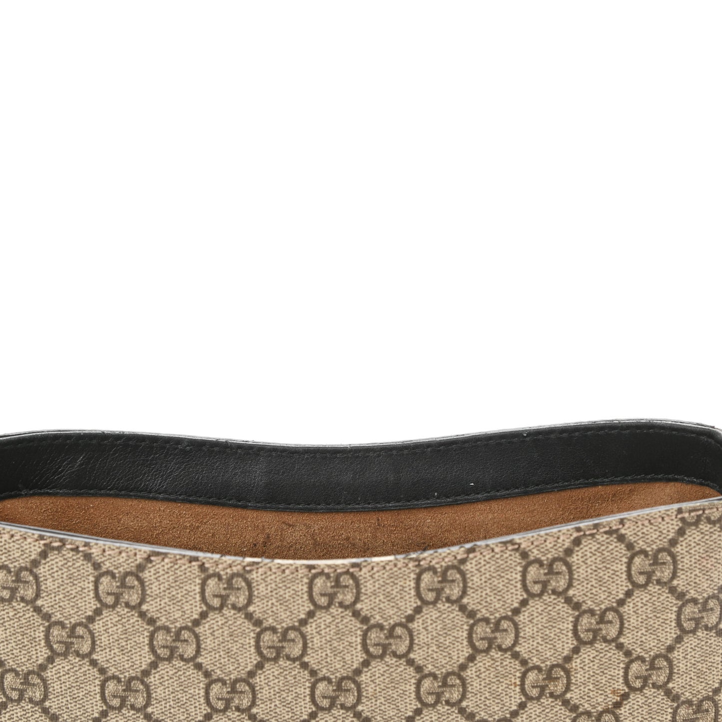 GG Supreme Monogram Web Medium Padlock Messenger Shoulder Bag Black