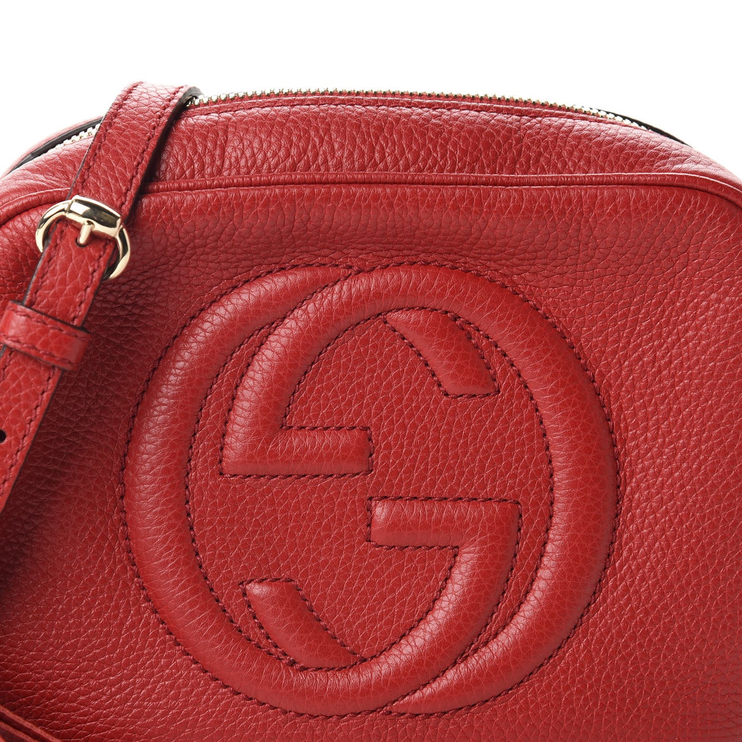 Pebbled Calfskin Small Soho Disco Bag Tabasco Red
