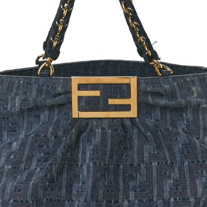 Fendi Denim Zucca Mia Tote Blue 8 of 11
