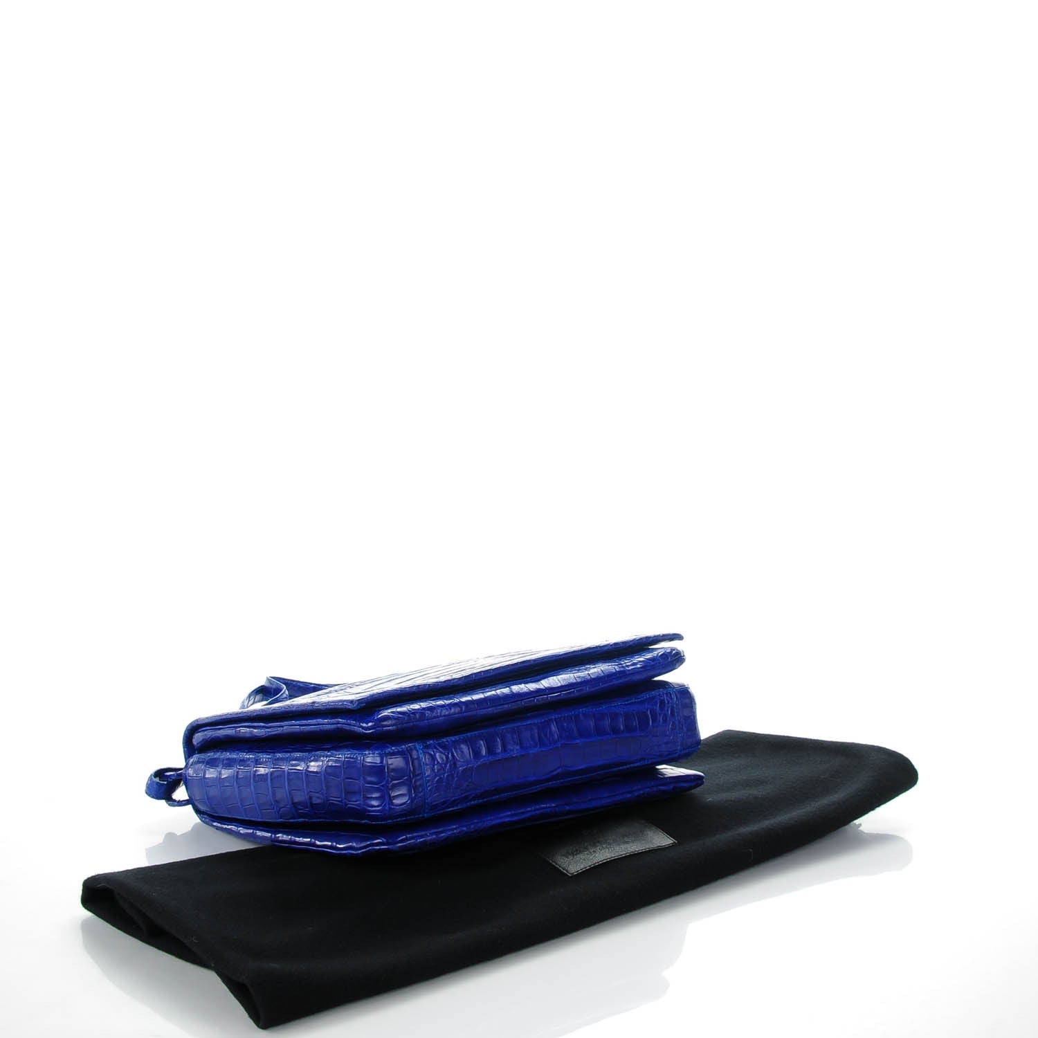 Nancy Gonzalez Crocodile Front Flap Shoulder Bag Cobalt 4 of 7