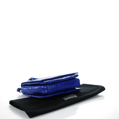 Nancy Gonzalez Crocodile Front Flap Shoulder Bag Cobalt 4 of 7
