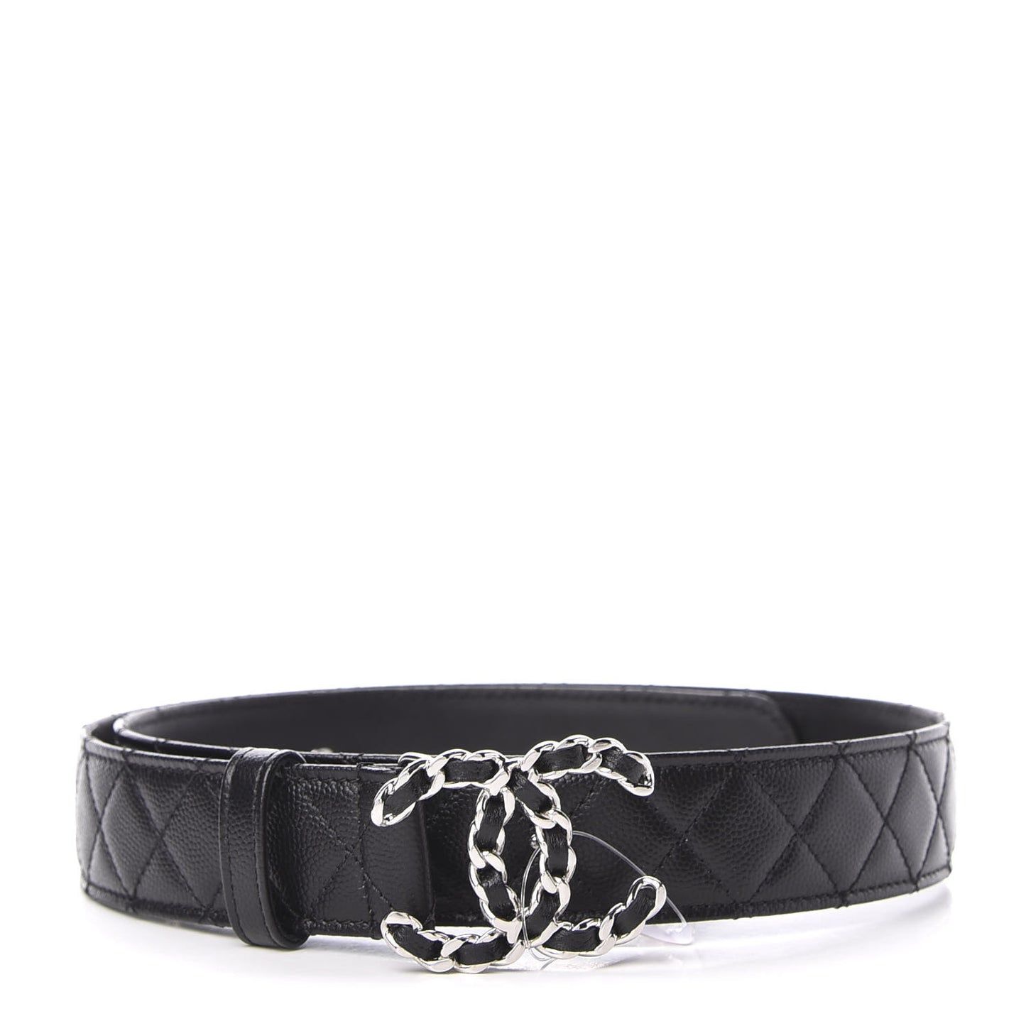 Lambskin Quilted CC Chain Belt 80 32 Black