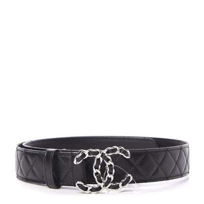 Chanel Lambskin Quilted CC Chain Belt 80 32 Black 1 of 7