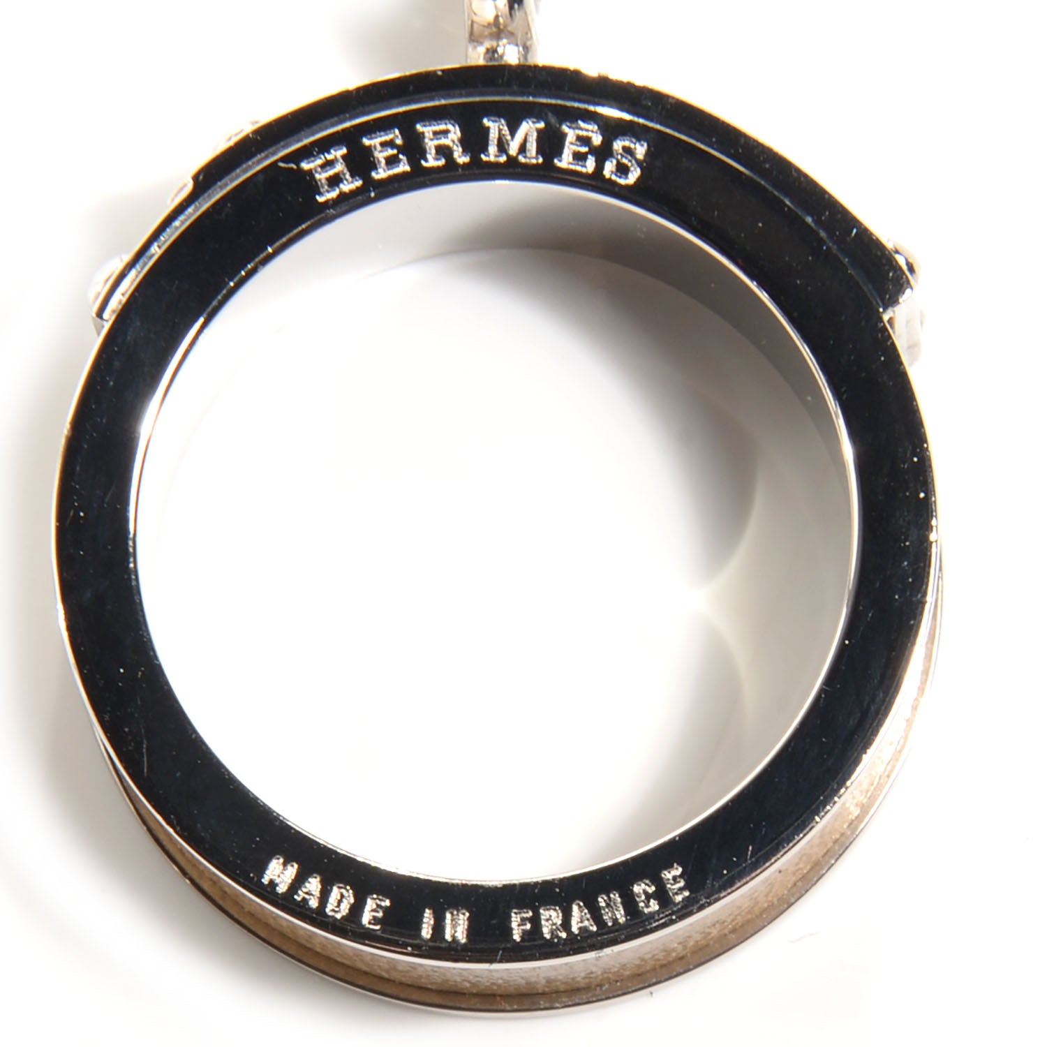Hermes Palladium Swift Kelly Lock Scarf Ring Biscuit 3 of 5