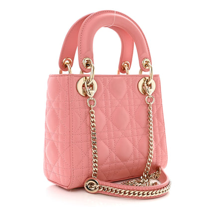 Christian Dior Lambskin Cannage Mini Lady Dior Pink 3 of 12