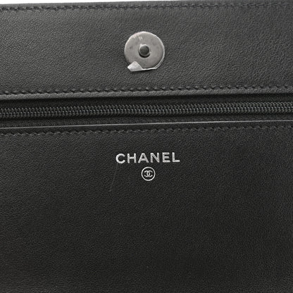 Chanel Caviar Quilted Boy Wallet On Chain WOC Black 6 of 12