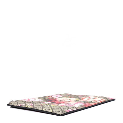 Gucci GG Supreme Monogram Blooms Suede Large Zip Pouch Beige Multicolor Dry Rose 4 of 12