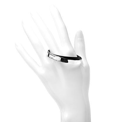 Hermes Sterling Silver Calfskin Cartouche Bracelet SH 2 of 5