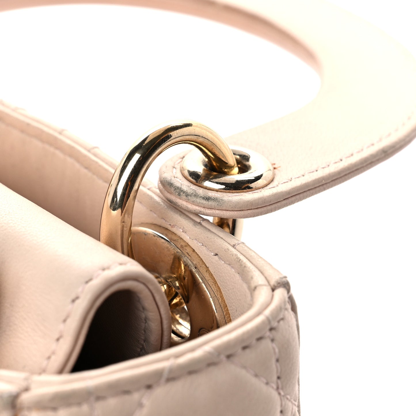 Lambskin Cannage Mini Lady Dior Rose Poudre