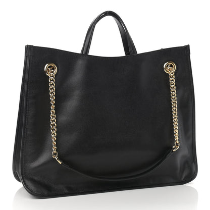 Gucci Calfskin Large Horsebit 1955 Tote Bag Black 3 of 12