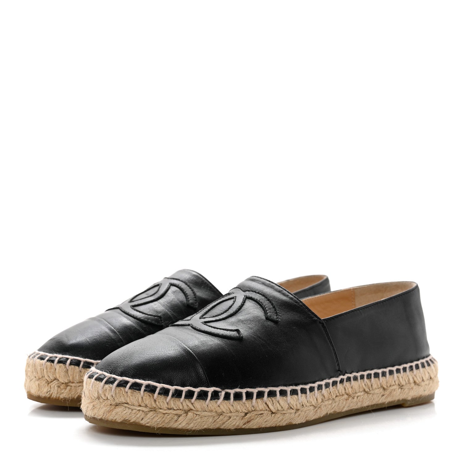 Chanel Lambskin CC Espadrilles 38 Black 3 of 14