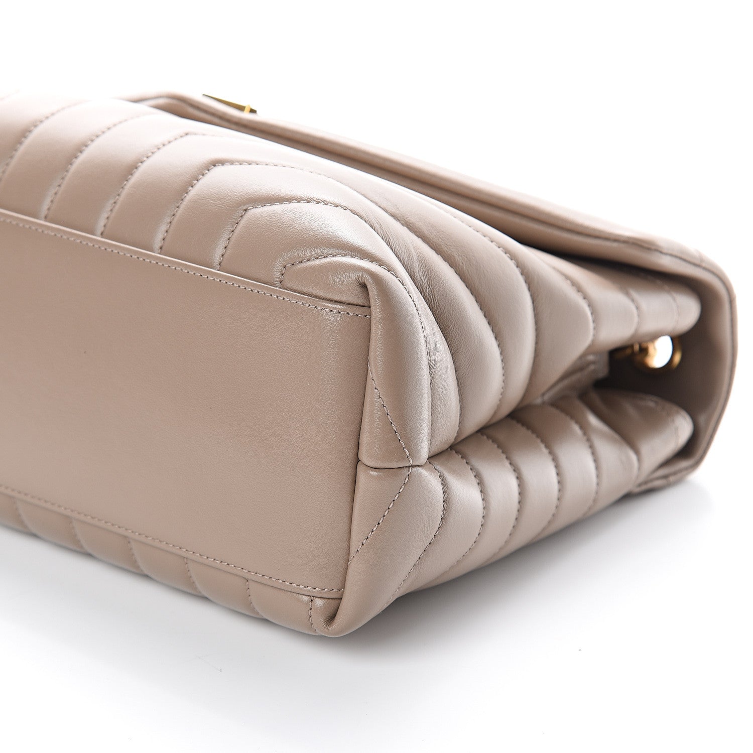 Saint Laurent Calfskin Y Quilted Monogram Medium Loulou Chain Satchel Dark Beige 8 of 8