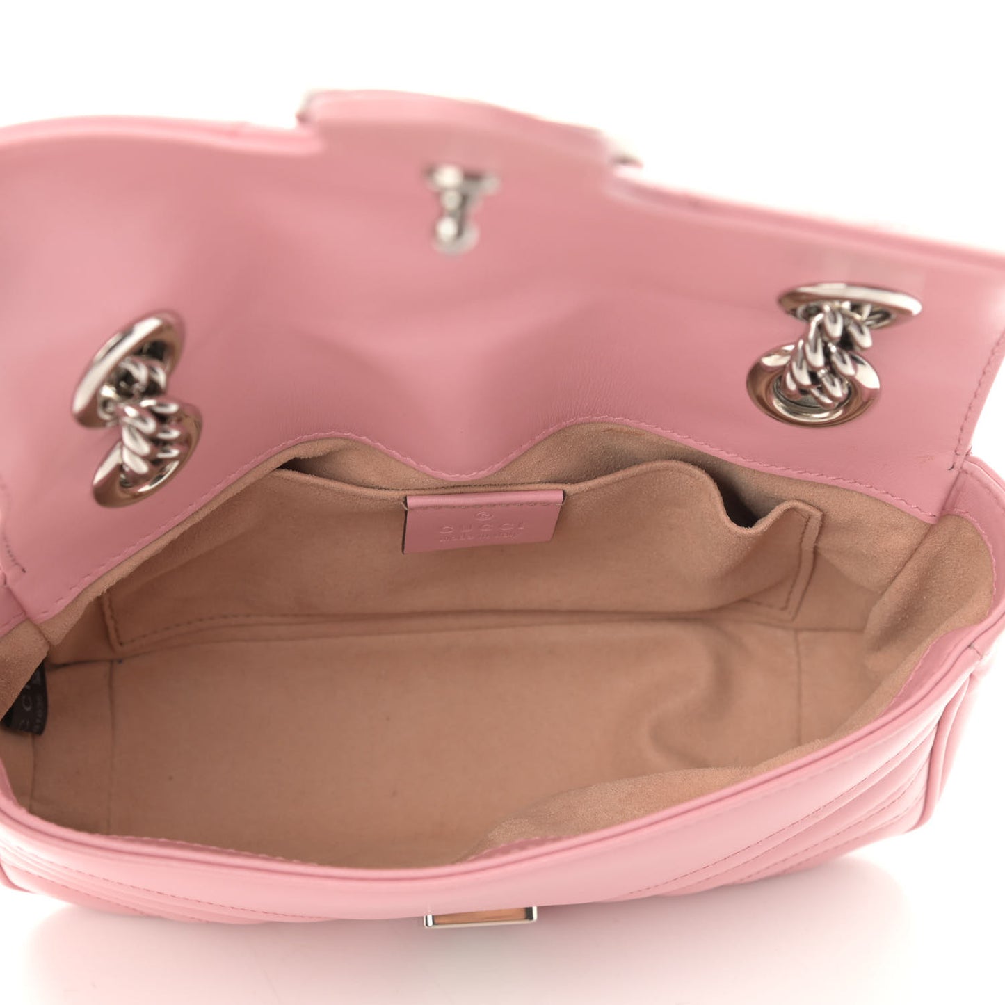 Calfskin Matelasse Mini GG Marmont Shoulder Bag Wild Rose