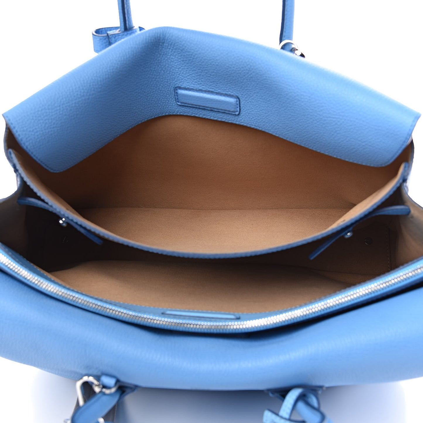 Grained Calfskin Large Milla Tote Tile Blue