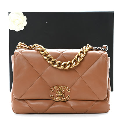 Chanel Lambskin Quilted Medium Chanel 19 Flap Brown 11 of 11