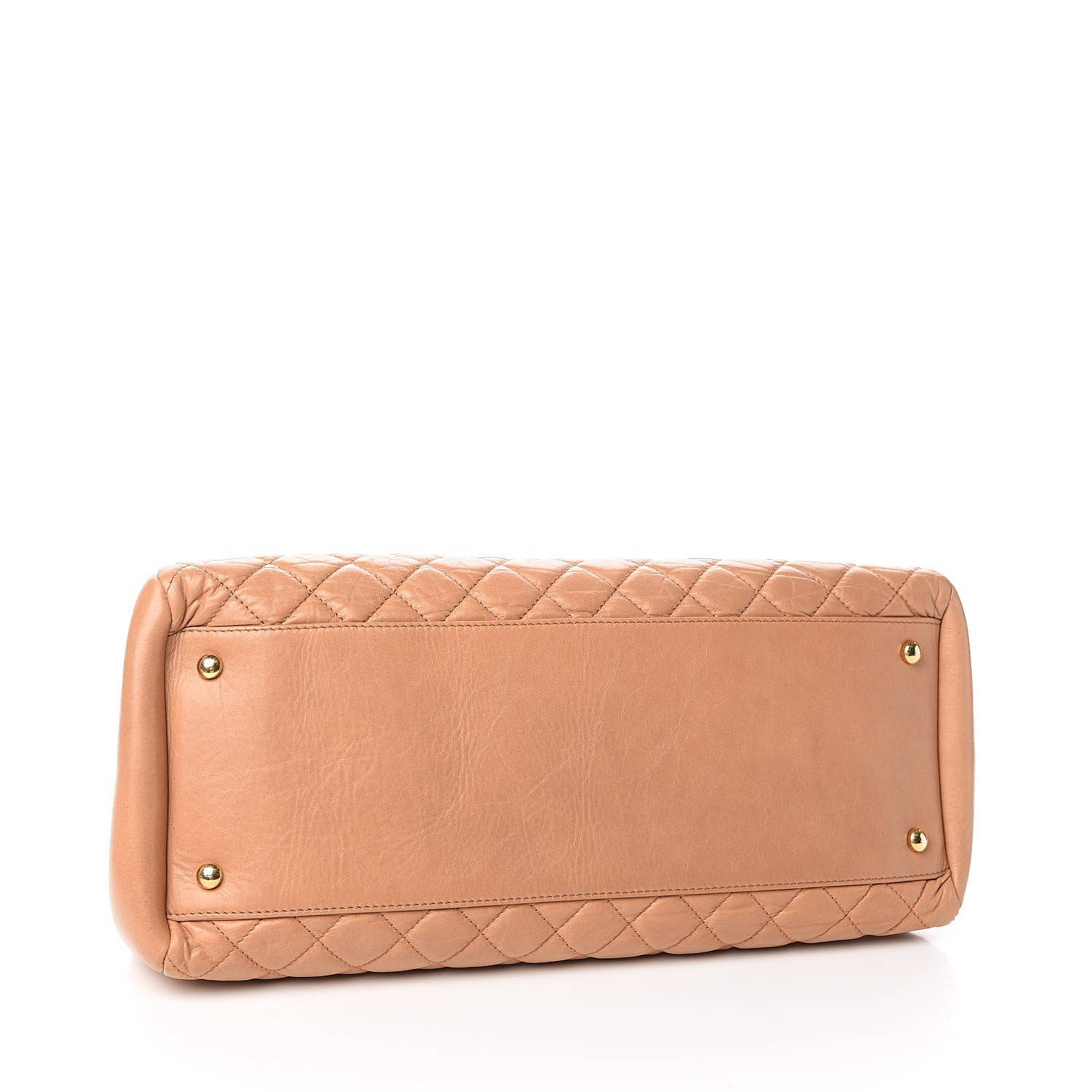 Chanel Aged Calfskin Large Just Mademoiselle Bowling Bag Dark Beige 4 of 11