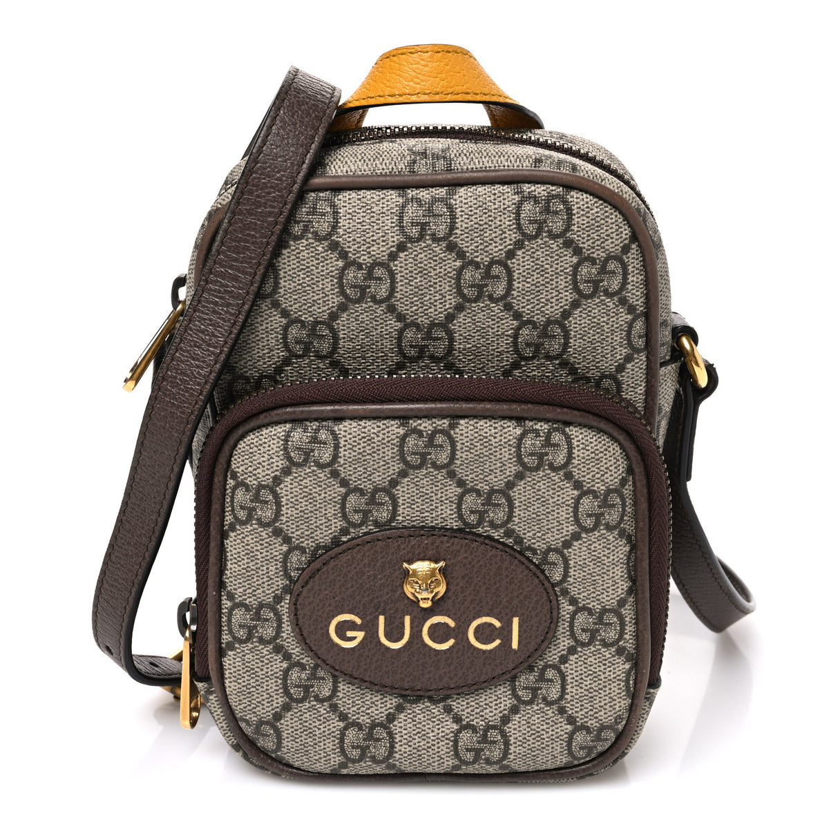 GG Supreme Monogram Mini Neo Vintage Double Zip Messenger Bag Beige New Acero Crop