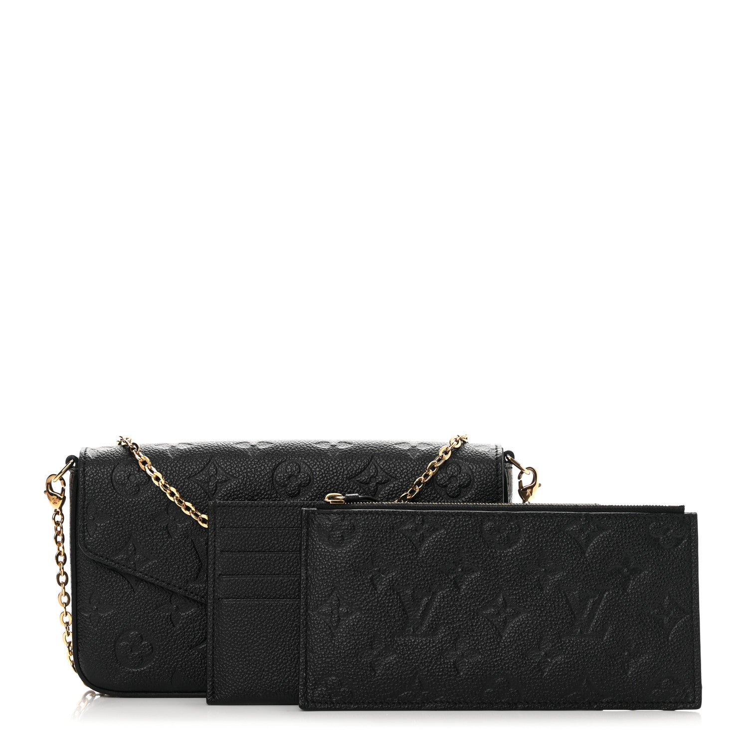 Louis Vuitton Empreinte Pochette Felicie Chain Wallet Black 1 of 15