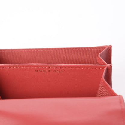 Chanel Lambskin Quilted Flap Card Holder Wallet Coral 6 of 7
