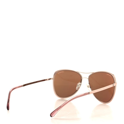 Chanel Metal Mirrored Pilot Summer Sunglasses 4223 Pink Gold 4 of 7