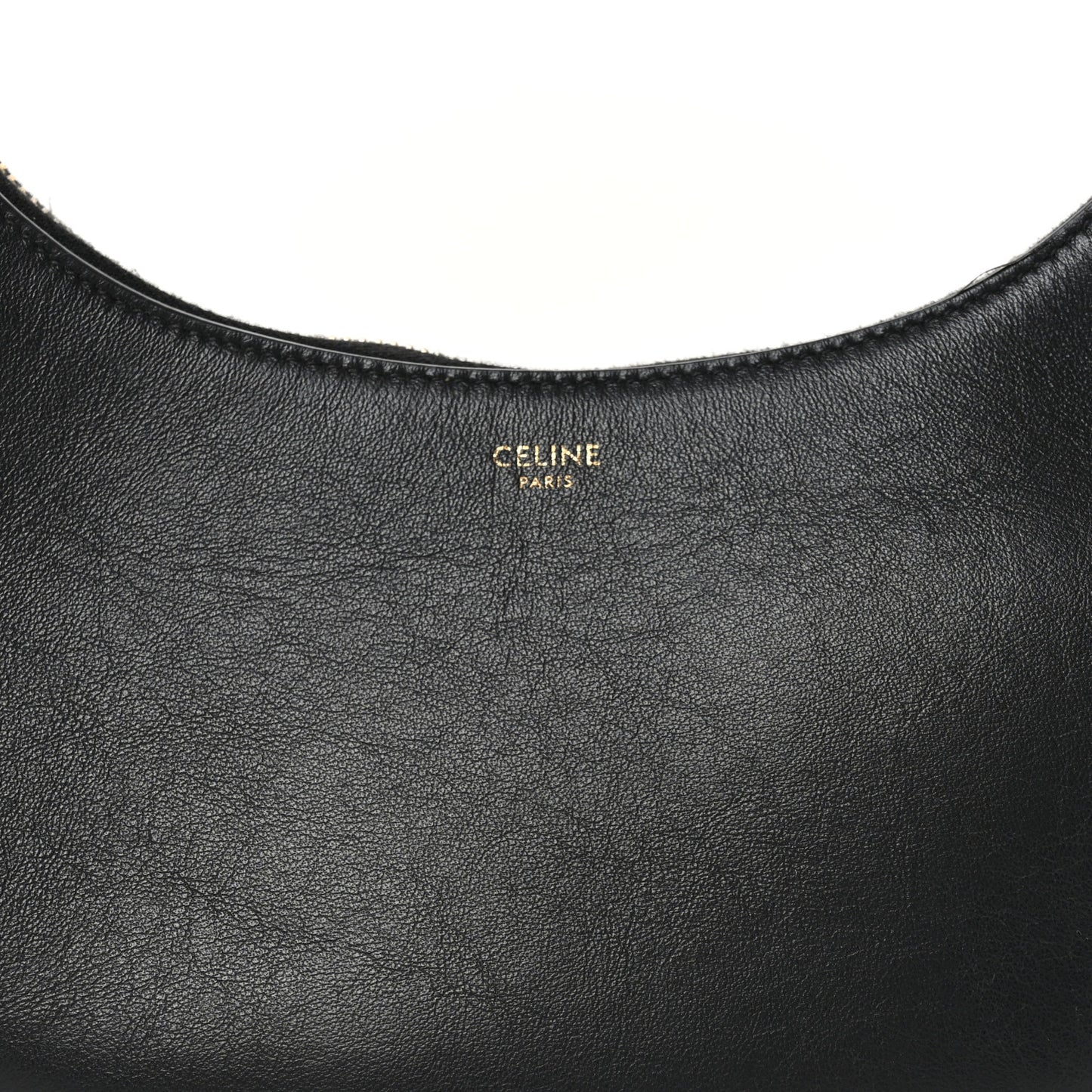 Smooth Calfskin Medium Strap Ava Shoulder Bag Black Tan