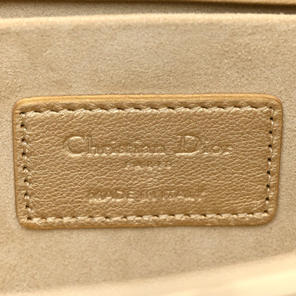 Christian Dior Metallic Lambskin Cannage Medium Lady D-Joy Or 6 of 8
