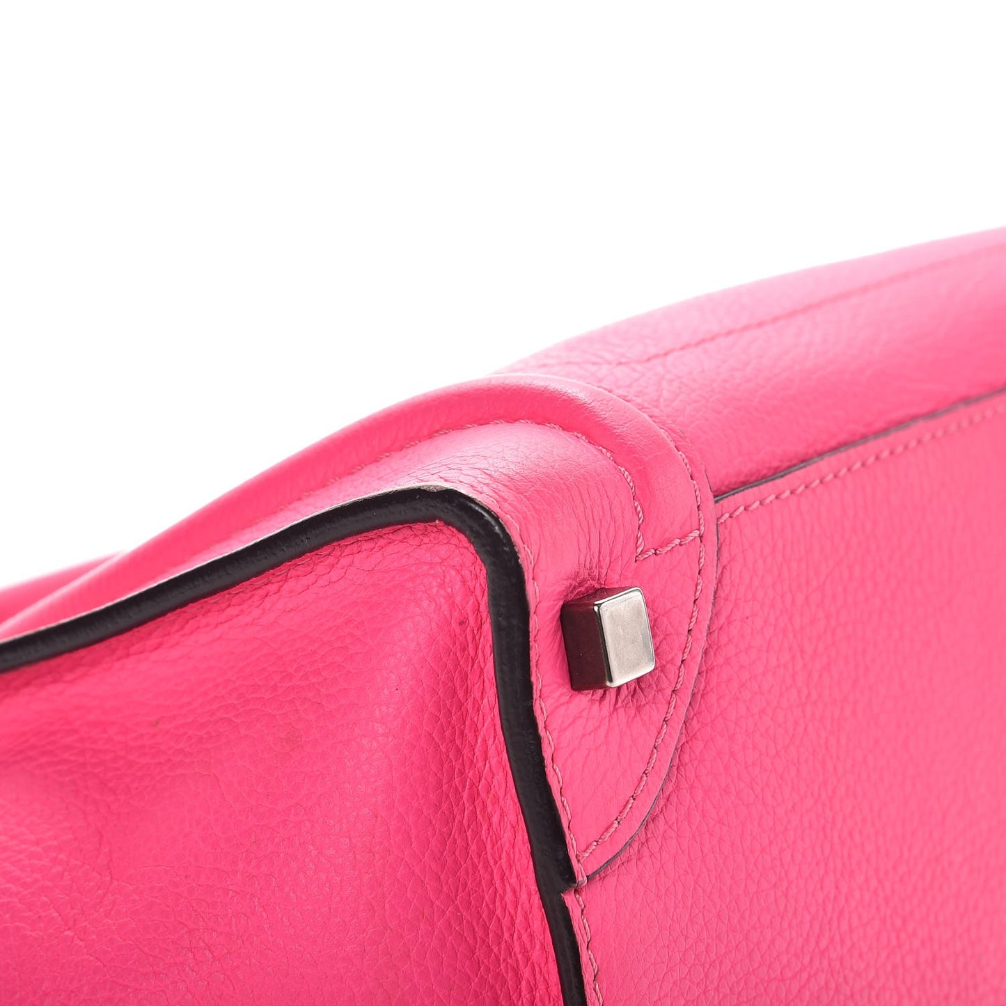 Drummed Calfskin Micro Luggage Fluo Pink