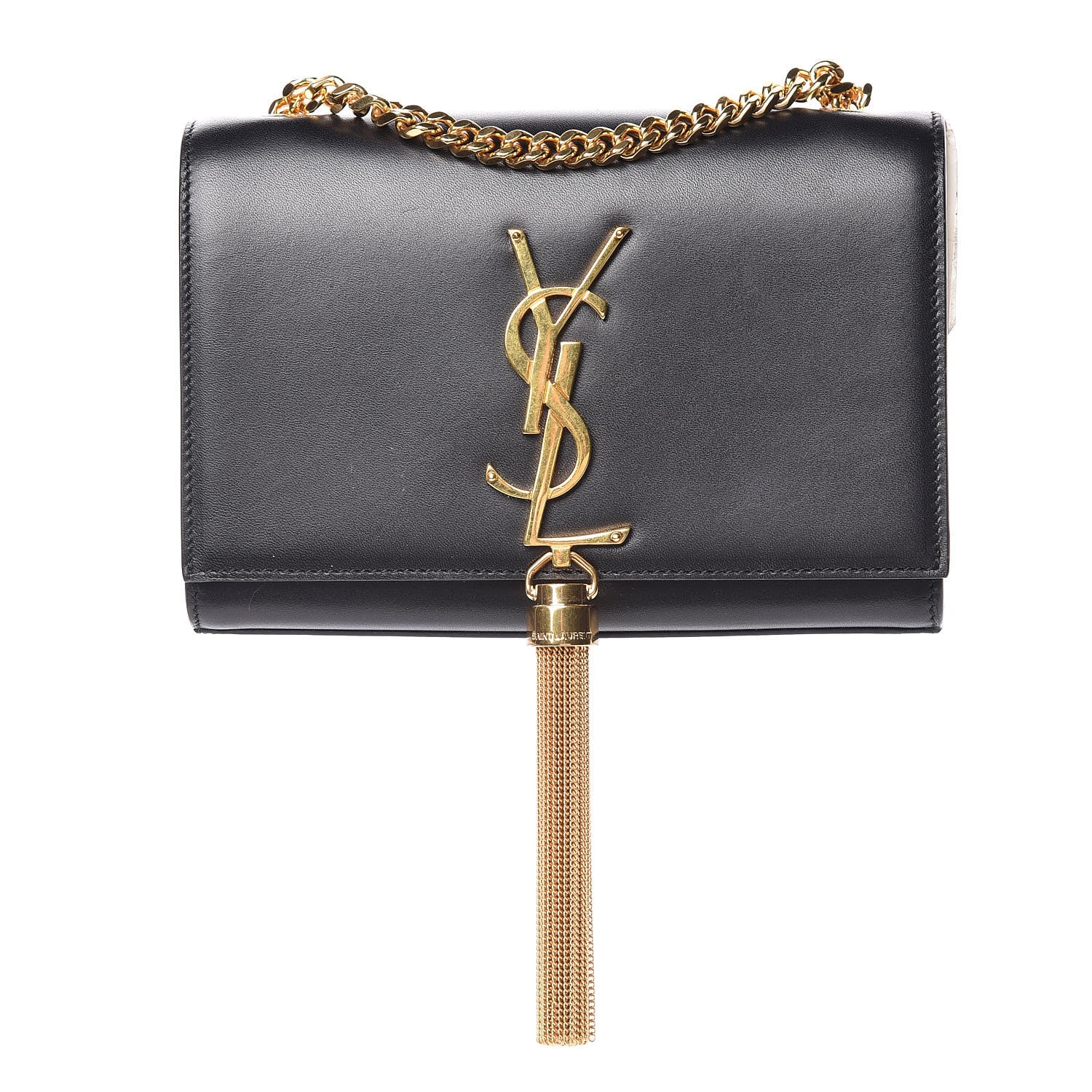 Saint Laurent Calfskin Small Classic Monogram Kate Tassel Satchel Black 1 of 9