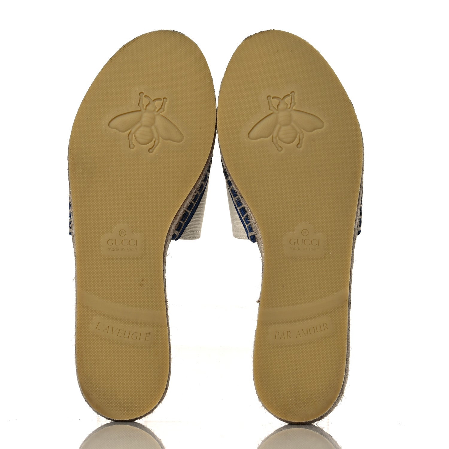 Gucci Canvas Interlocking G Espadrille Slide Sandals 39.5 Mystic White Royale Blue 4 of 8
