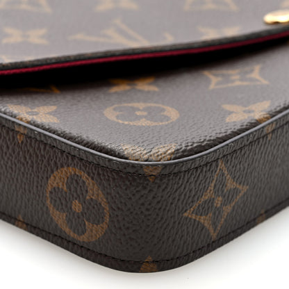 Louis Vuitton Monogram Pochette Felicie Chain Wallet Fuchsia 9 of 11