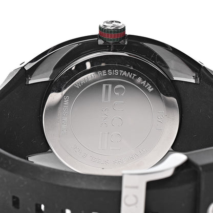 Gucci Stainless Steel Rubber 46mm Sync Web Quartz Watch Black 5 of 6