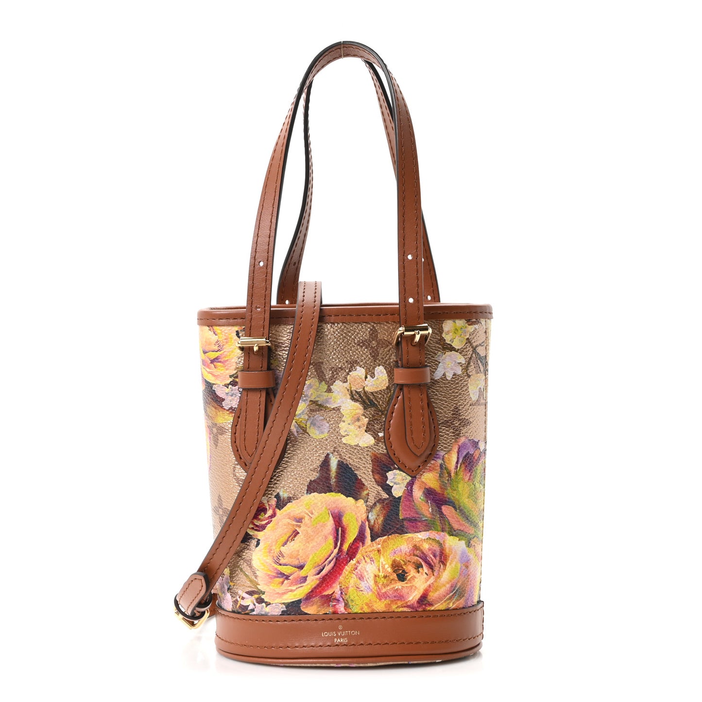 Metallic Monogram LV Garden Nano Bucket Bag Gold Gold