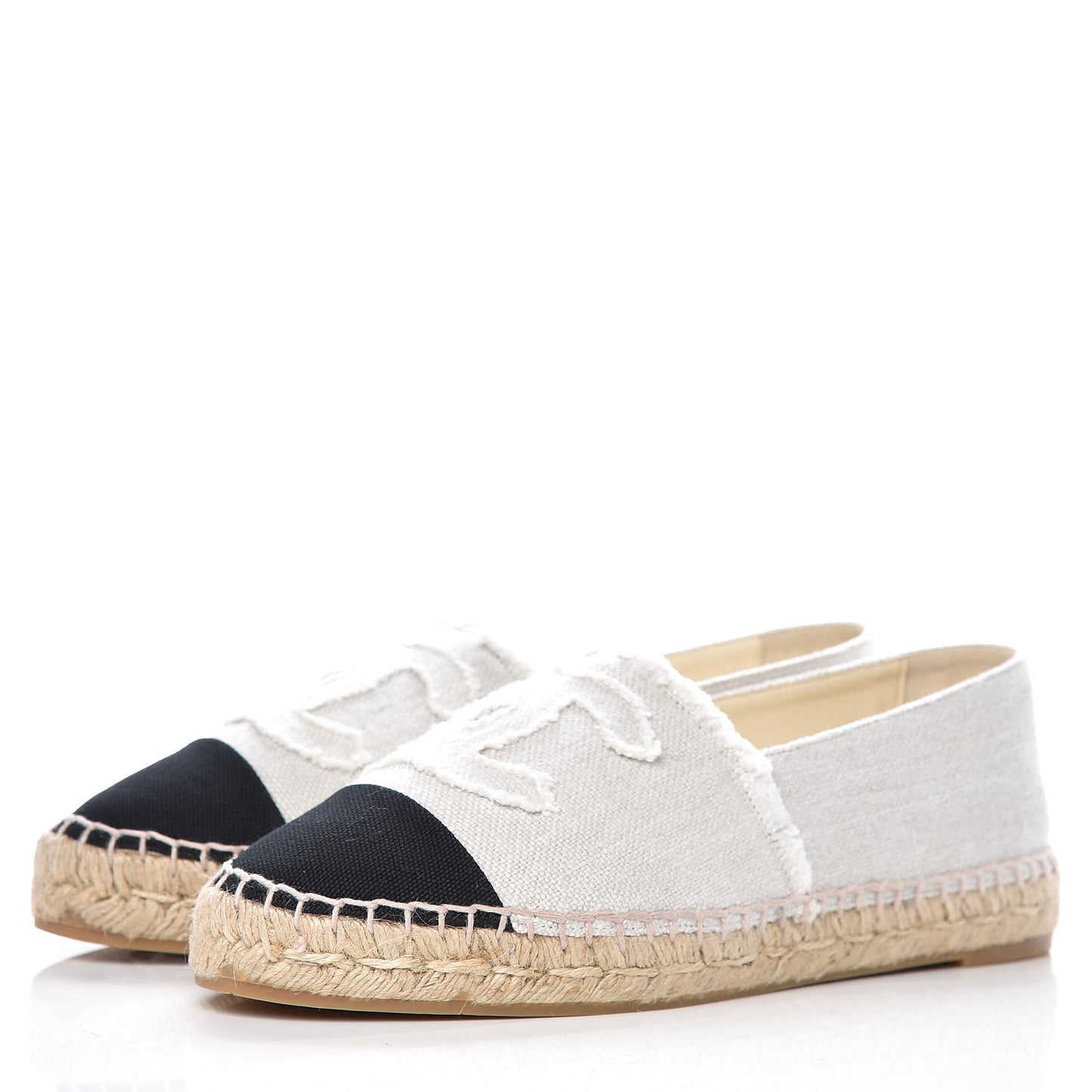 Linen CC Espadrilles 39 White Black