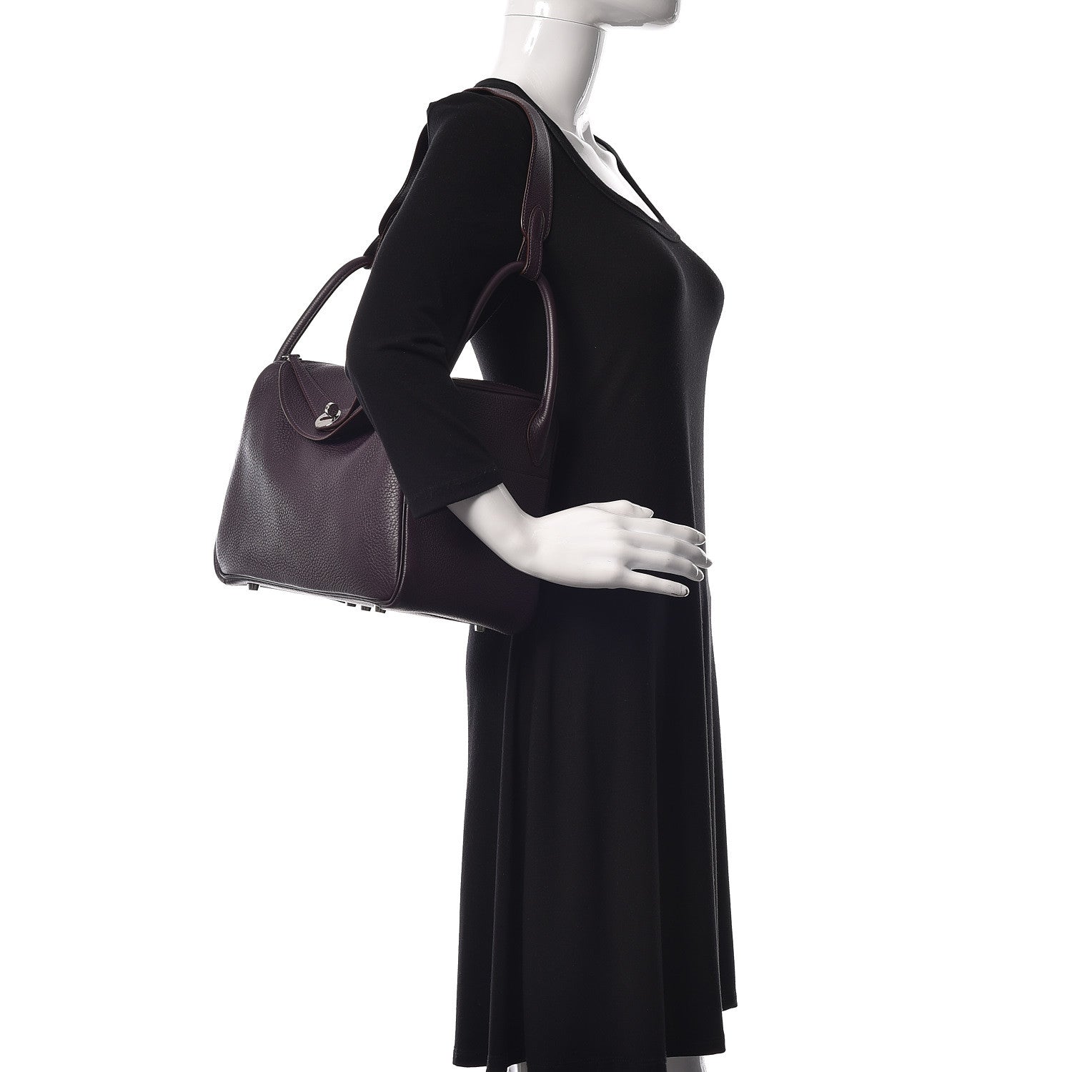 Hermes Taurillon Clemence Lindy 30 Raisin 3 of 10