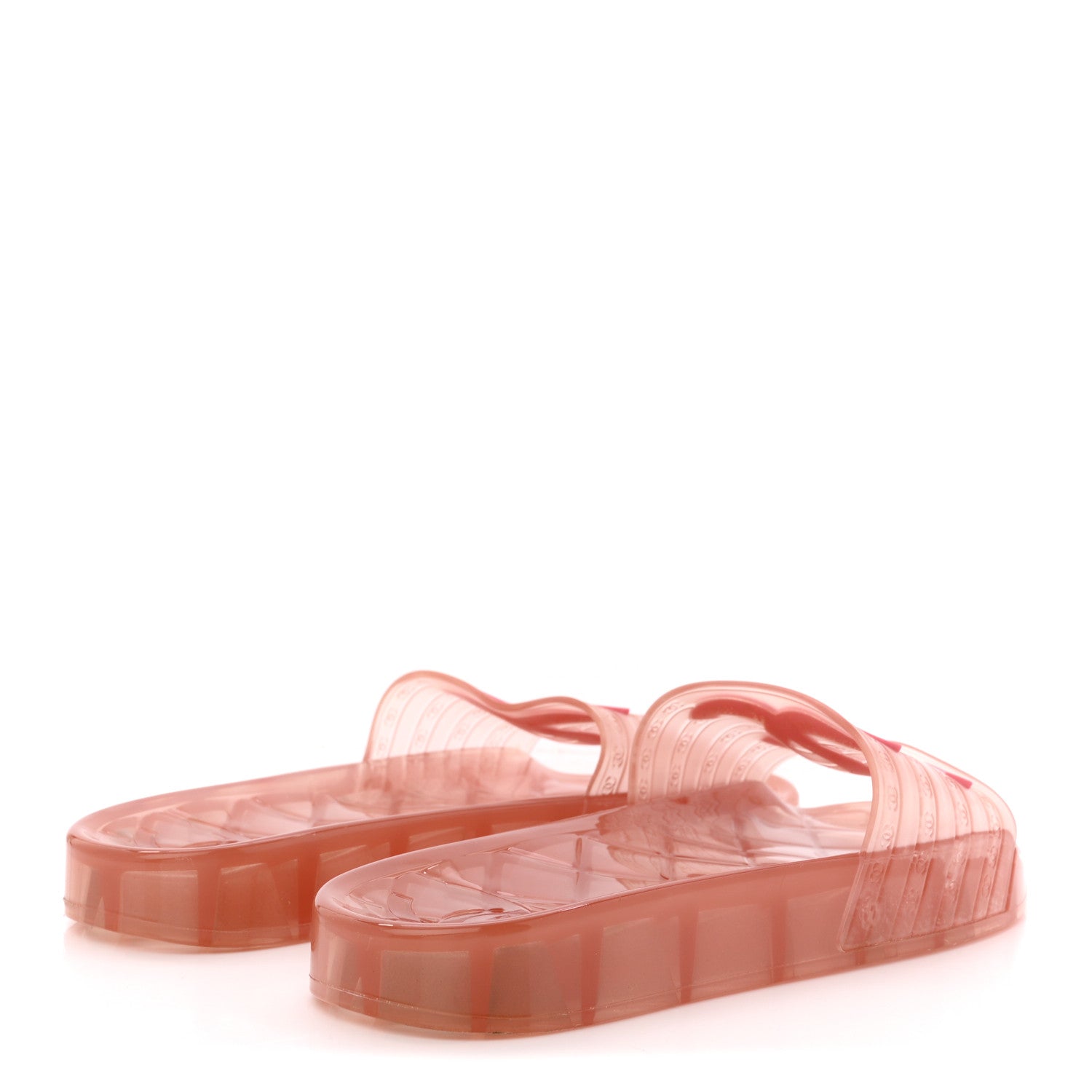 Chanel PVC Transparent CC Flat Slide Sandals 39 Pink 5 of 8