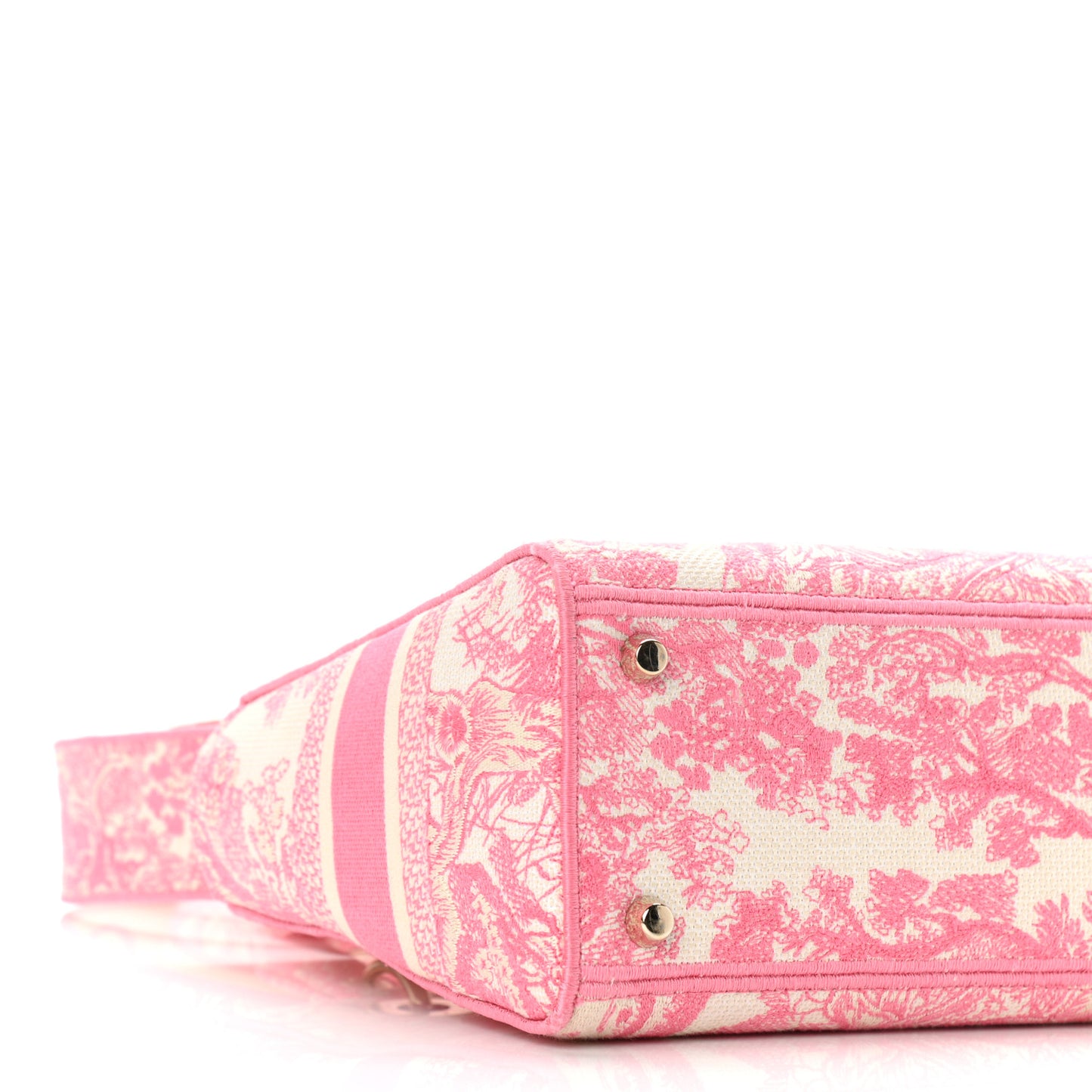 Canvas Toile De Jouy Embroidered Medium Lady D-Lite Peony Pink