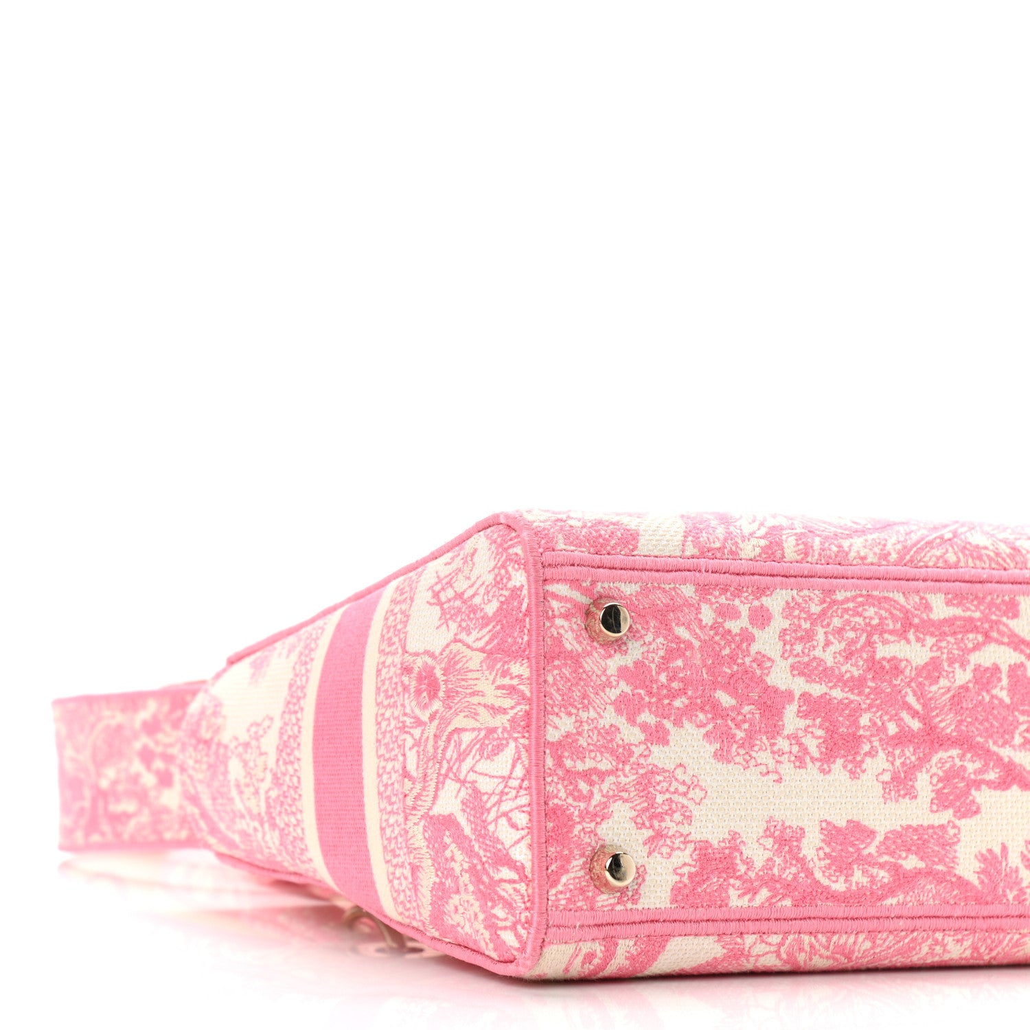 Christian Dior Canvas Toile De Jouy Embroidered Medium Lady D-Lite Peony Pink 8 of 10