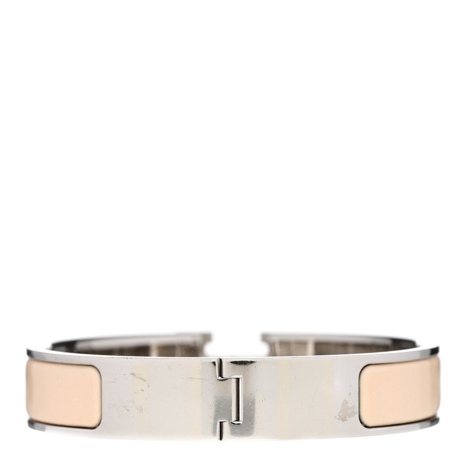 Hermes Enamel Narrow Clic Clac H Bracelet PM Beige Nacre 3 of 5