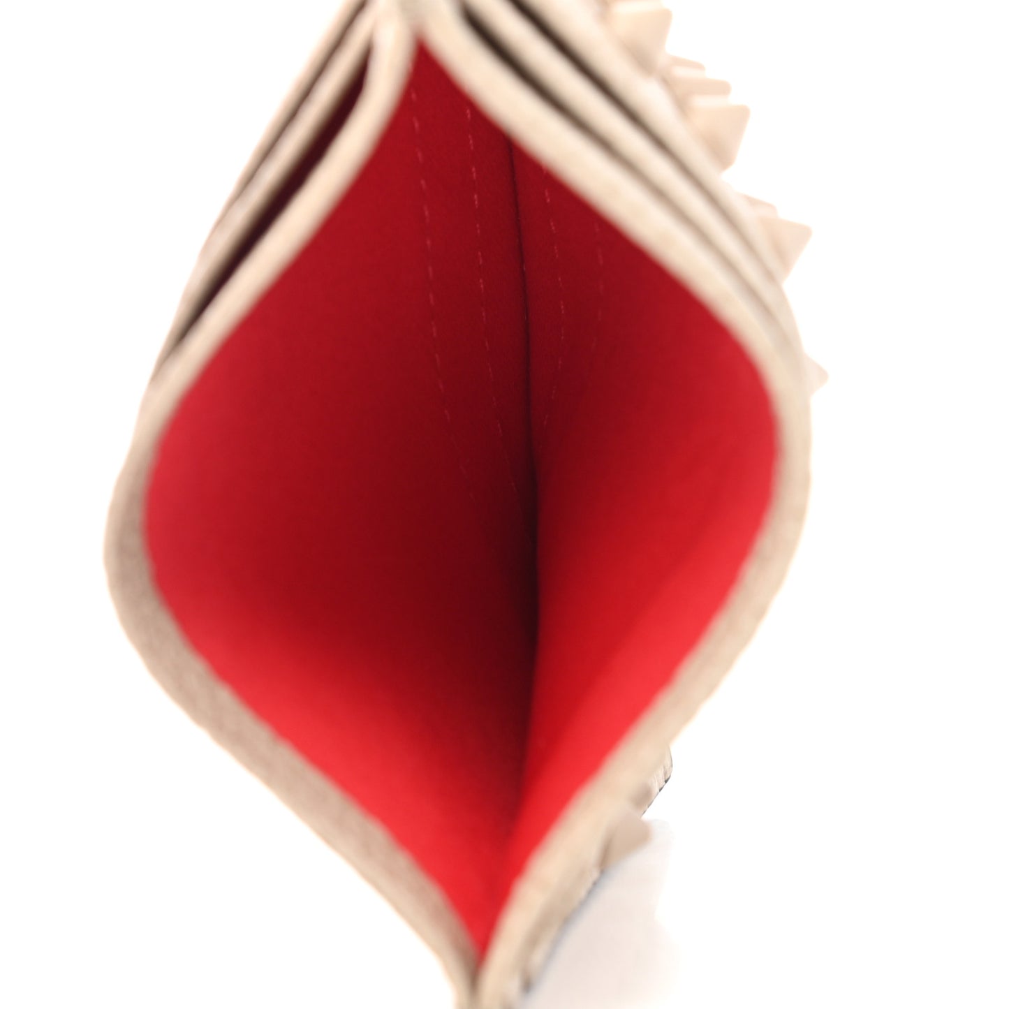 Calfskin Paris Spikes Kios Card Holder Cream
