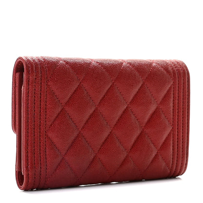 Chanel Caviar Quilted Medium Boy Flap Wallet Burgundy 3 of 8