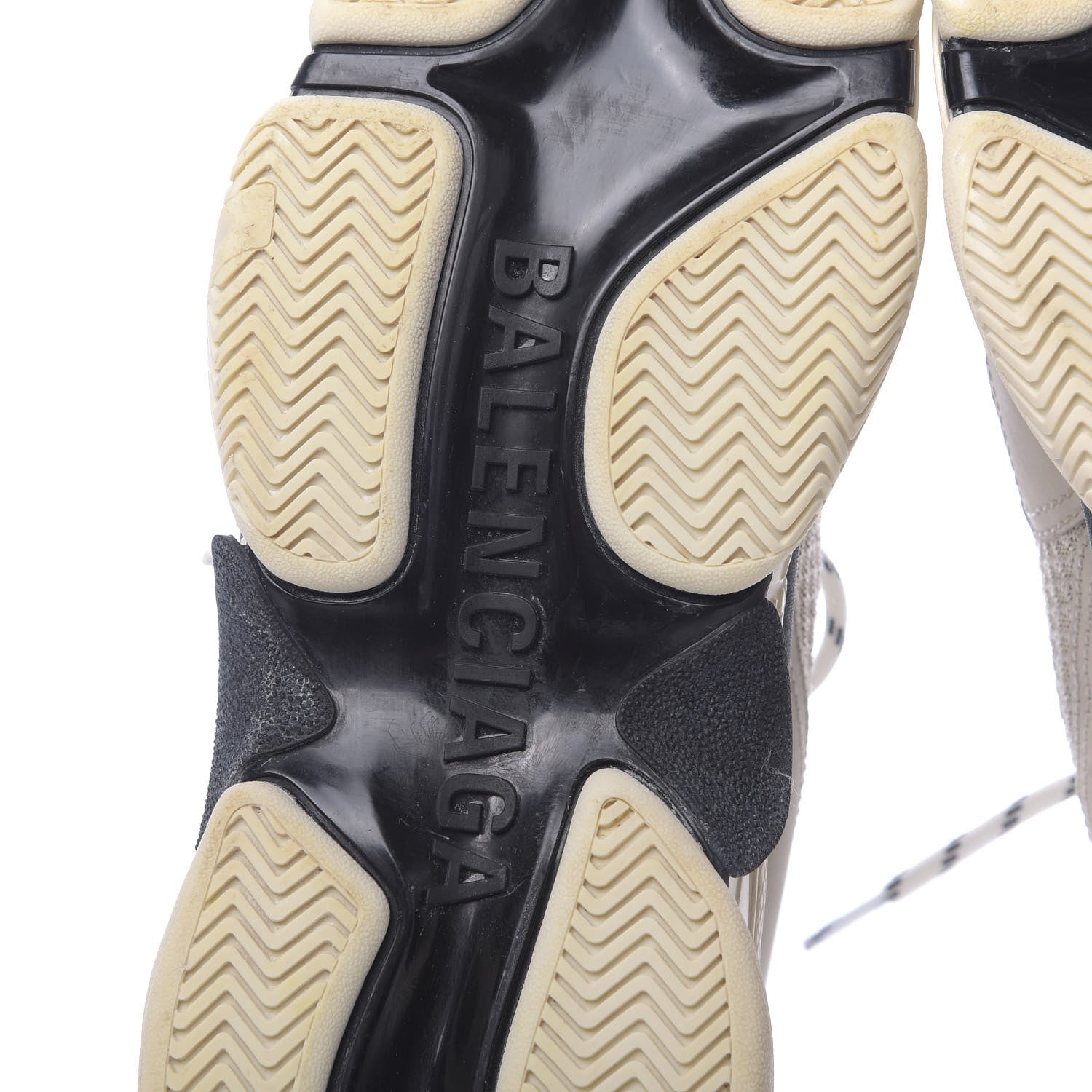 Balenciaga Fabric Mesh Womens Triple S Sneakers 41 Beige Black 7 of 11