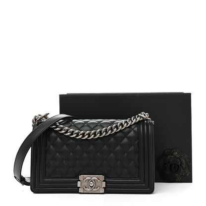 Chanel Caviar Quilted Medium Boy Flap Black 10 of 10