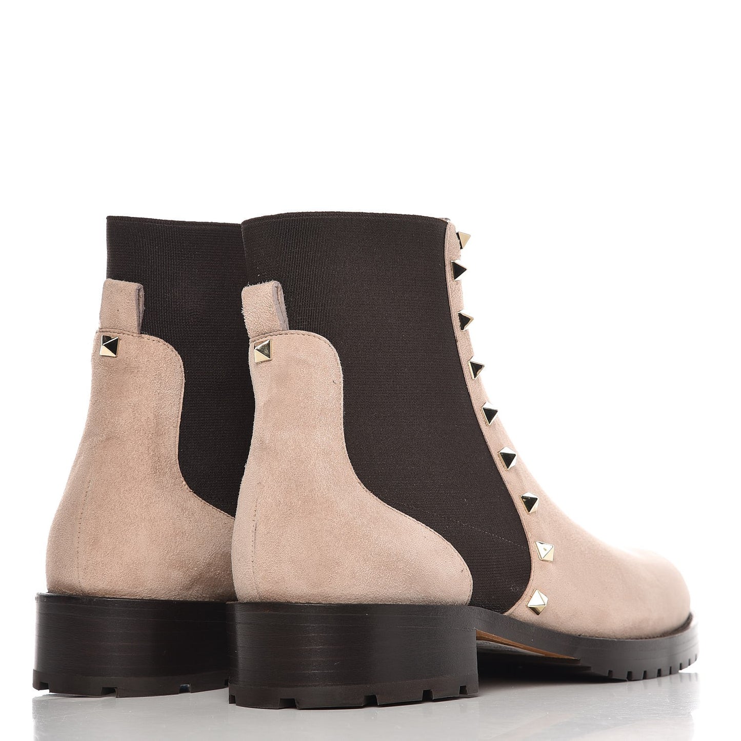 Suede Rockstud Beatle Chelsea 20mm Ankle Boots 40 Poudre