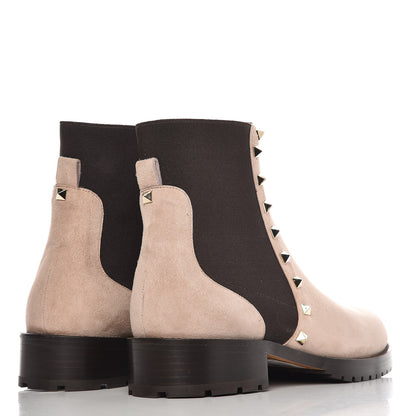Valentino Garavani Suede Rockstud Beatle Chelsea 20mm Ankle Boots 40 Poudre 4 of 9