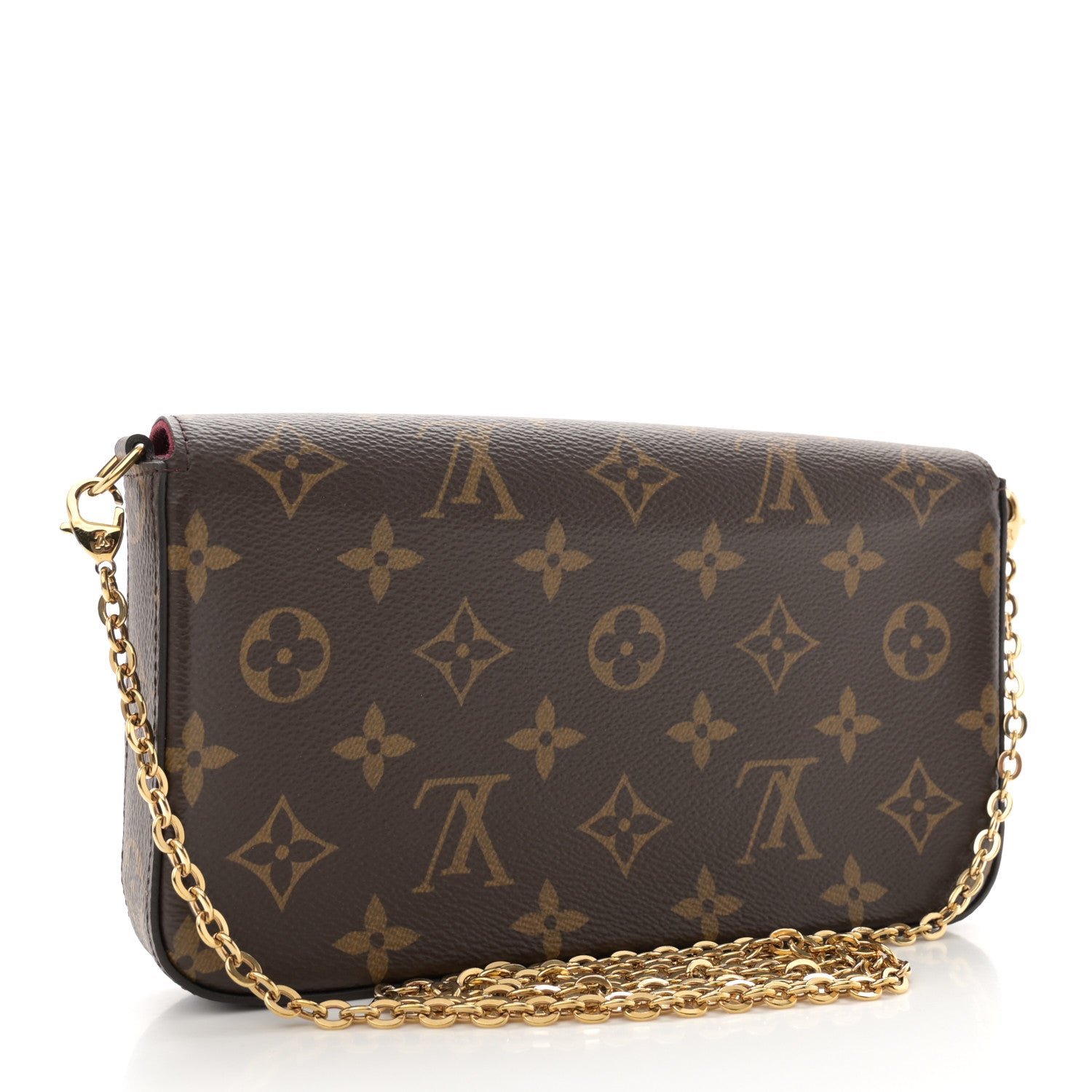 Louis Vuitton Monogram Pochette Felicie Chain Wallet Fuchsia 4 of 12