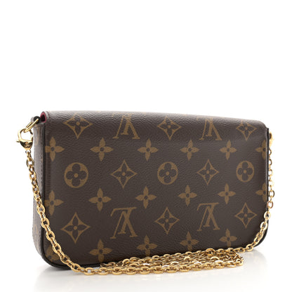 Louis Vuitton Monogram Pochette Felicie Chain Wallet Fuchsia 4 of 12